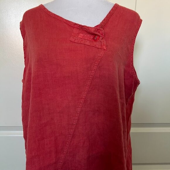 Hot Cotton Tops - Hot Cotton by Marc Ware Red 100% Linen Tank Top Shirt Blouse Size Medium